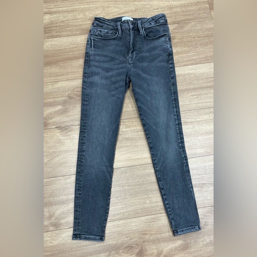 Frame LE ONE HIGH WAIST CROP SKINNY JEANS IN HUGHES